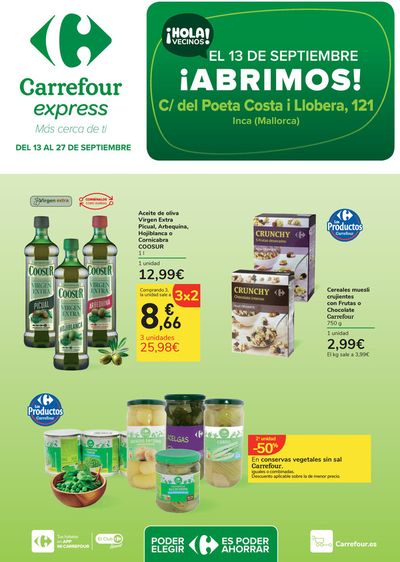 Catálogo Carrefour Express en Inca | ¡Abrimos! | 13/9/2024 - 27/9/2024