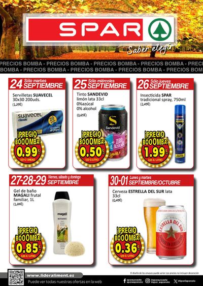 Catálogo SPAR en Ametlla de Mar | SPAR bombazos 24 septiembre - 1 octubre | 24/9/2024 - 1/10/2024