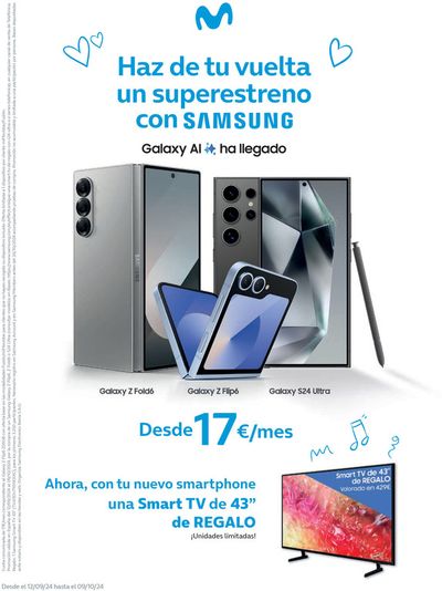 Catálogo Movistar en Segorbe | Haz de tu vuelta un superestreno con Samsung | 16/9/2024 - 9/10/2024