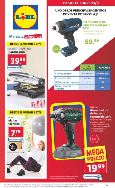 Catálogo Lidl en Sant Llorenç des Cardassar | ¡Bazar Lidl! | 23/9/2024 - 29/9/2024