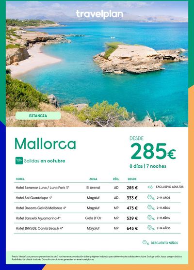 Ofertas de Viajes en Don Benito | Travelplan Mallorca de Travelplan | 20/9/2024 - 4/10/2024