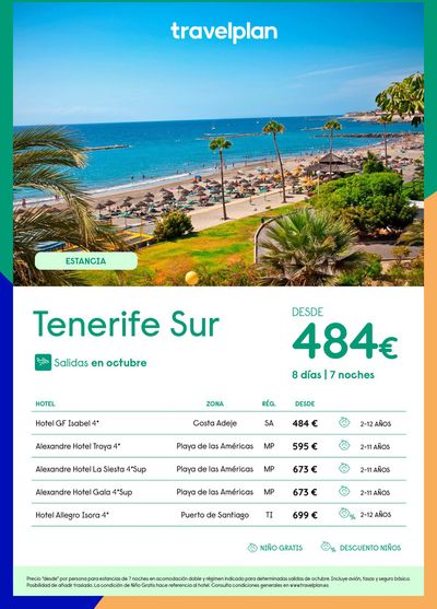 Ofertas de Viajes en Don Benito | Travelplan Tenerife de Travelplan | 20/9/2024 - 4/10/2024