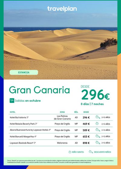 Ofertas de Viajes en Gernika-Lumo | Travelplan Gran Canaria de Travelplan | 20/9/2024 - 30/9/2024