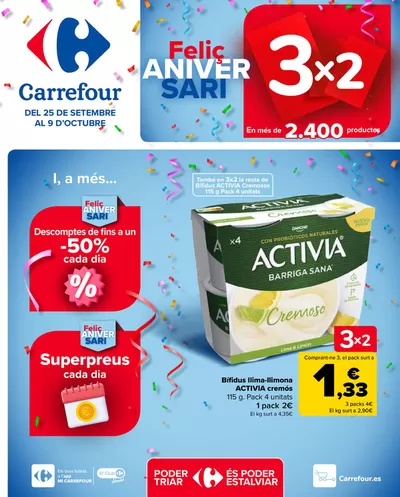 Catálogo Carrefour en Vilallonga de Ter | 3x2 | 25/9/2024 - 9/10/2024