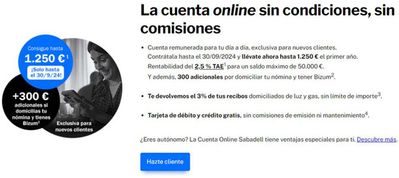 Ofertas de Bancos y Seguros en Algorfa | Promoción de Banco Sabadell | 20/9/2024 - 30/9/2024