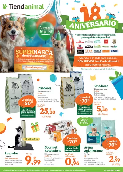 Catálogo Tiendanimal en Atarfe | 18 Aniversario TIENDANIMAL | 26/9/2024 - 30/10/2024