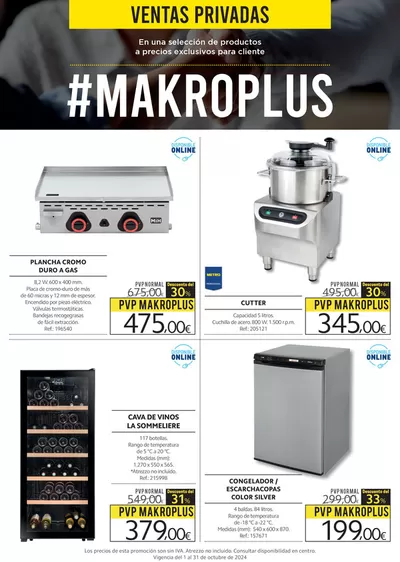 Catálogo Makro en Valladolid | VENTAS PRIVADAS #MAKROPLUS | 4/10/2024 - 31/10/2024