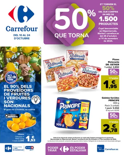 Catálogo Carrefour en Alella | 50% QUE TORNA | 10/10/2024 - 24/10/2024