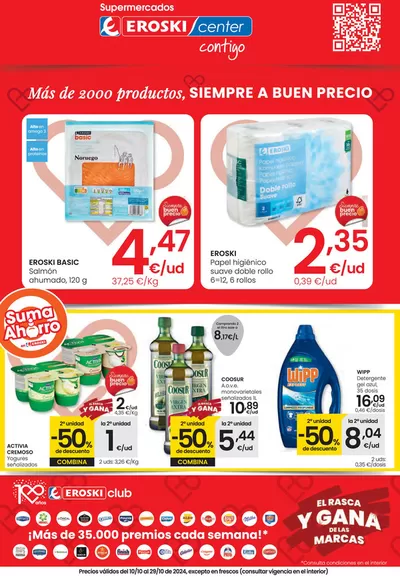 Catálogo Eroski en Astillero | Más de 2000 productos, SIEMPRE A BUEN PRECIO SUPERMERCADOS EROSKI CENTER | 10/10/2024 - 29/10/2024