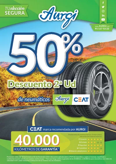 Catálogo Aurgi en Valdemoro | 50% descuento 2a ud de neumáticos | 11/10/2024 - 6/11/2024