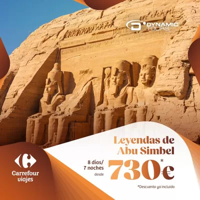 Ofertas de Perfumerías y Belleza en Mazaricos | Leyendas de Abu Simbel desde 730€  de Carrefour Viajes | 14/10/2024 - 28/10/2024