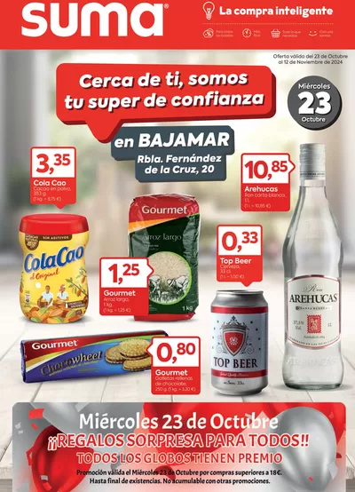 Catálogo Suma Supermercados en Tejina | Cerca de ti, somos tu super de confianza. | 23/10/2024 - 12/11/2024