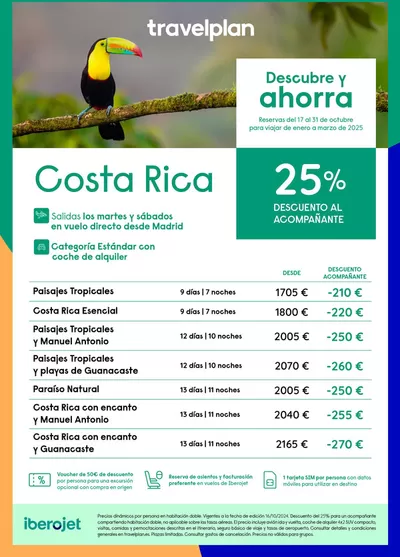 Ofertas de Viajes en Alfaro | Travelplan Costa Rica de Travelplan | 22/10/2024 - 31/10/2024