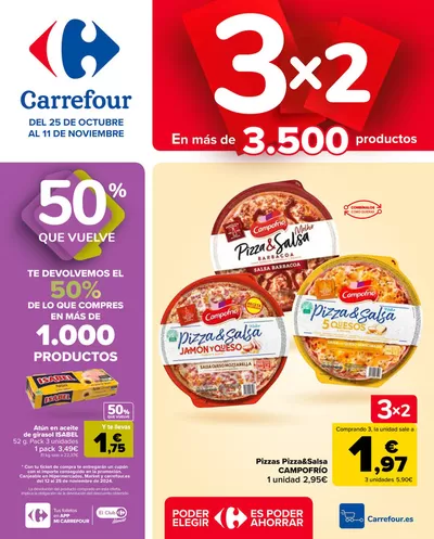 Catálogo Carrefour en Cabezón de la Sal | 3x2 | 25/10/2024 - 11/11/2024