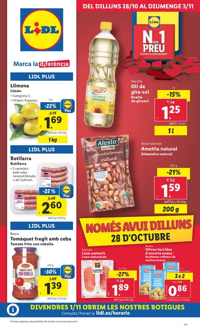 Catálogo Lidl en Canovelles | № 1 PRECIO | 28/10/2024 - 3/11/2024