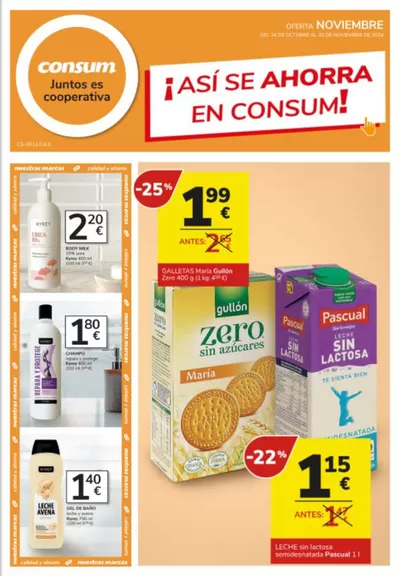 Catálogo Consum en Benissa | Así se ahorra en Consum!  | 24/10/2024 - 20/11/2024