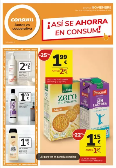 Catálogo Consum en Munera | Así se ahorra en Consum!  | 24/10/2024 - 20/11/2024