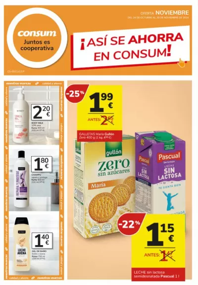 Catálogo Consum en Catral | Así se ahorra en Consum! | 24/10/2024 - 20/11/2024