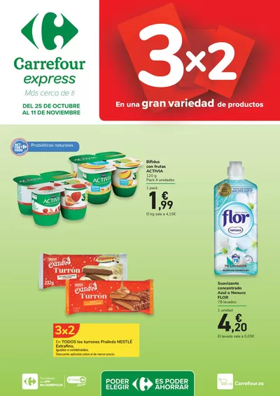 Catálogo Carrefour Express en Puerto de Sagunto | 3x2 En una gran variedad de productos | 25/10/2024 - 11/11/2024