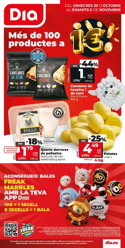 Catálogo Dia | Més de 100 productes a 1€ del 30/10 al 5/11 | 30/10/2024 - 5/11/2024