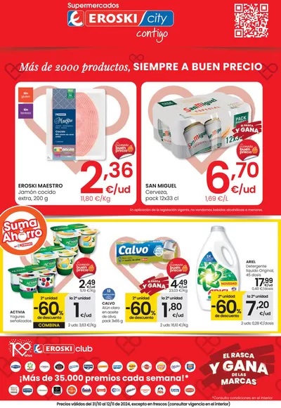 Catálogo Eroski en Zaida | Más de 2000 productos, SIEMPRE A BUEN PRECIO SUPERMERCADOS EROSKI | 31/10/2024 - 12/11/2024