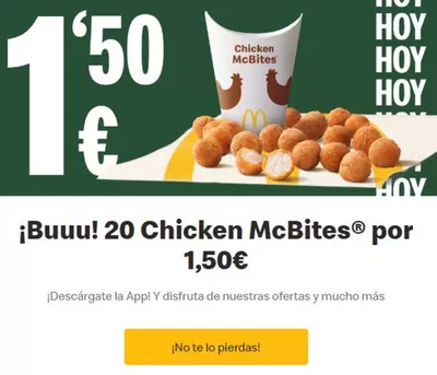 Ofertas de Restauración en Urnieta | 20 Chicken McBites por 1,50€  de McDonald's | 29/10/2024 - 3/11/2024