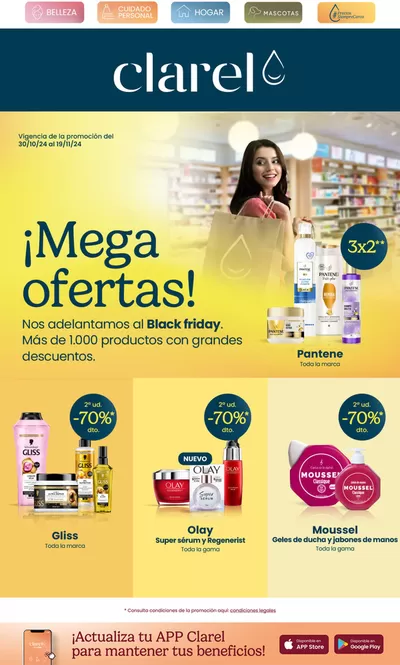 Ofertas de Hiper-Supermercados en Velilla del Río Carrión | Mega Ofertas! de Clarel | 31/10/2024 - 19/11/2024