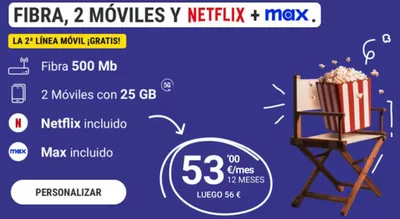 Catálogo Yoigo en Huércal de Almería | Fibra, 2 Móviles y Netflix + max. | 1/11/2024 - 15/11/2024