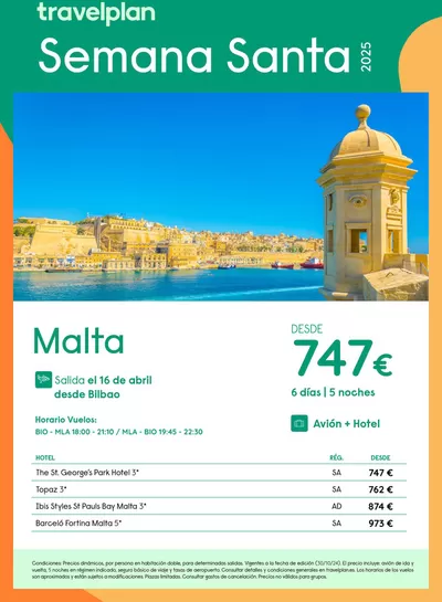 Catálogo Travelplan | Travelplan MALTA | 6/11/2024 - 30/11/2024