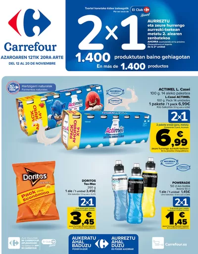 Ofertas de Hiper-Supermercados en Alsasua | 2X1 de Carrefour | 12/11/2024 - 20/11/2024