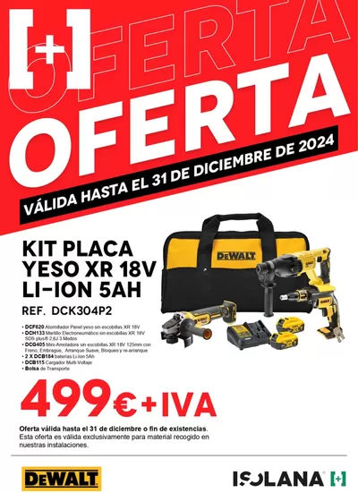 Catálogo Isolana en Carbajosa de la Sagrada | kit placa yeso XR 18V Li-Ion 5Ah DEWALT | 11/11/2024 - 31/12/2024