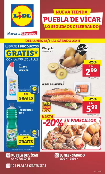 Catálogo Lidl en Gangosa-Vistasol | NUEVA TIENDA PUEBLA DE VÍCAR | 18/11/2024 - 23/11/2024