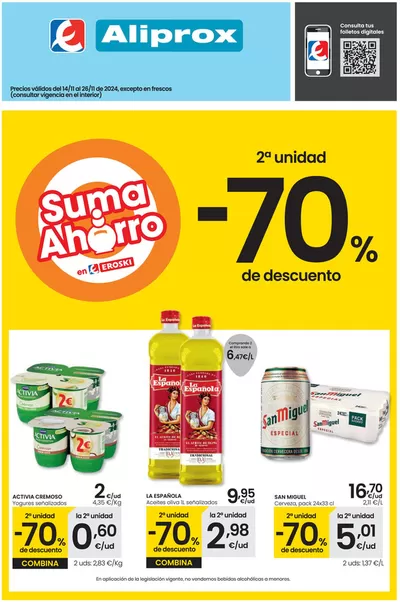 Catálogo Eroski en Épila | 2a unidad -50% de descuento Aliprox | 14/11/2024 - 26/11/2024