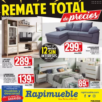 Catálogo Rapimueble en Huércal de Almería | Remate total de precios | 12/11/2024 - 30/11/2024