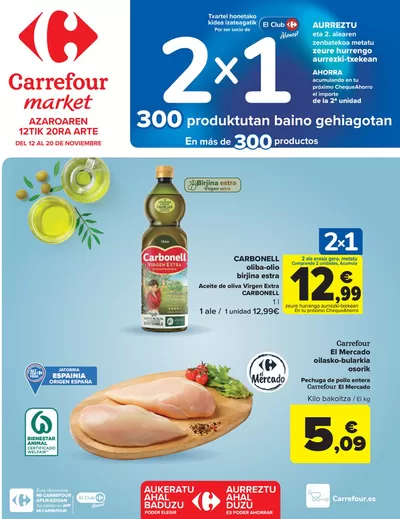 Catálogo Carrefour Market en Vitoria | 2X1 en más de 300 prodcutos  | 12/11/2024 - 20/11/2024