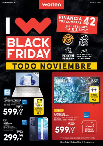 Ofertas de Informática y Electrónica en Candelaria | BLACK FRIDAY de Worten | 13/11/2024 - 18/11/2024