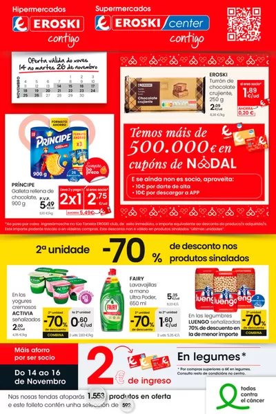 Catálogo Eroski en Friol | Temos máis de 500.000 € en cupóns de NADAL  | 14/11/2024 - 26/11/2024