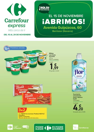 Catálogo Carrefour Express en Ansoáin | ¡Abrimos! | 15/11/2024 - 29/11/2024