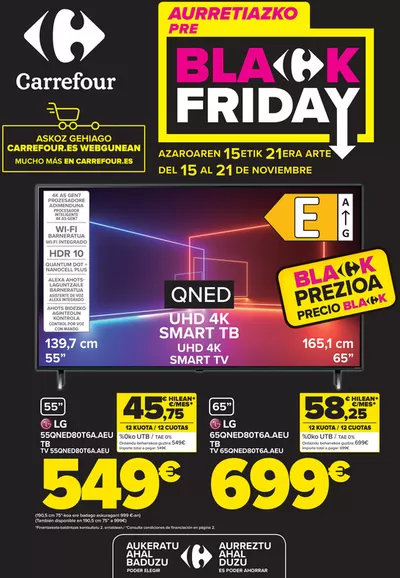 Ofertas de Hiper-Supermercados en Hondarribia | Pre black friday  de Carrefour | 15/11/2024 - 21/11/2024