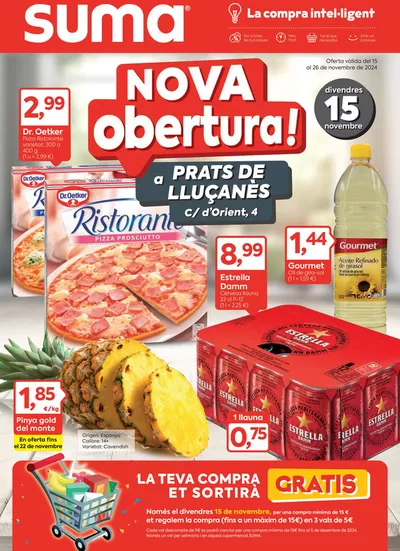 Catálogo Suma Supermercados en Prats de Lluçanés | Nova obertura! | 15/11/2024 - 26/11/2024