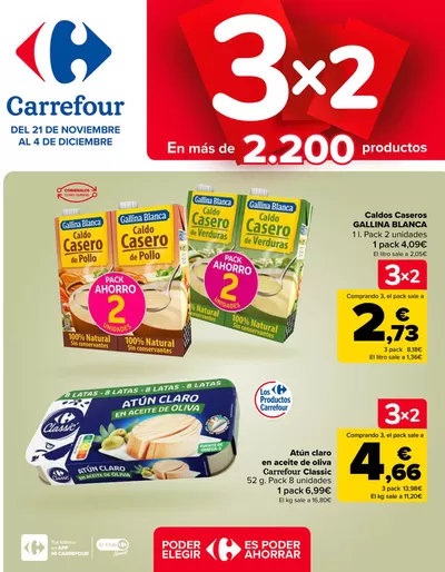 Ofertas de Hiper-Supermercados en Melilla | 3X2 de Carrefour | 20/11/2024 - 4/12/2024