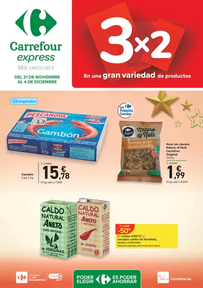 Catálogo Carrefour Express en Vilagarcía de Arousa | 3x2 en variedad de productos | 21/11/2024 - 4/12/2024