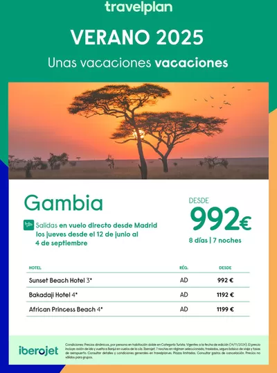 Ofertas de Viajes en Pallejà | Travelplan Gambia de Travelplan | 20/11/2024 - 31/5/2025