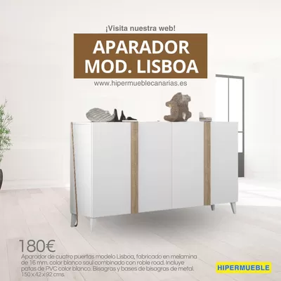 Catálogo HiperMueble Canarias en Telde | Aparador Mod. Lisboa | 20/11/2024 - 26/11/2024