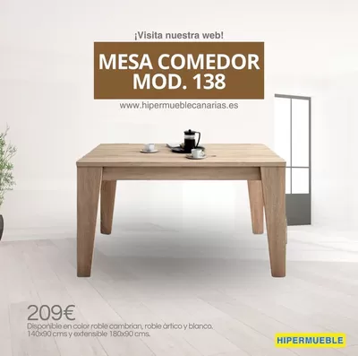 Catálogo HiperMueble Canarias en Telde | Mesa Comedor Mod. 138 | 20/11/2024 - 26/11/2024