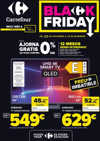 Ofertas de Hiper-Supermercados en Valls | Black Friday de Carrefour | 22/11/2024 - 1/12/2024