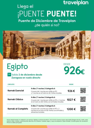 Ofertas de Viajes en L'Hospitalet de Llobregat | Travelplan Egipto de Travelplan | 21/11/2024 - 30/11/2024