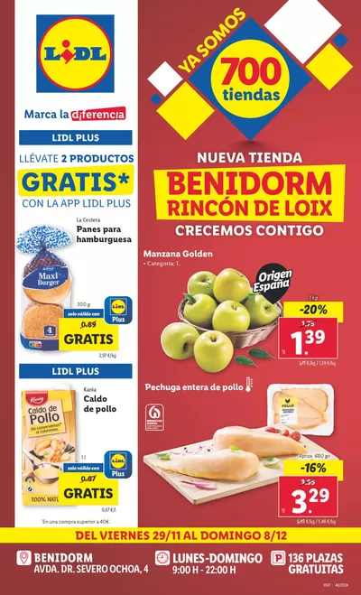 Catálogo Lidl en Benidorm | NUEVA TIENDA BENIDORM | 29/11/2024 - 8/12/2024