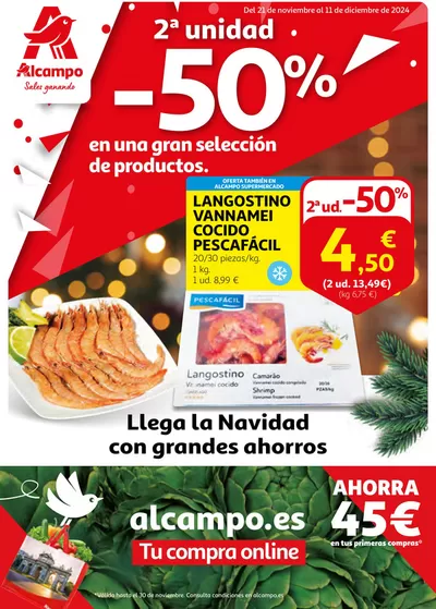 Catálogo Alcampo en Valdemorillo | Llega la Navidad con grandes ahorros | 22/11/2024 - 11/12/2024