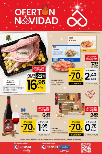 Catálogo Eroski en Tudela | Ofertón Navidad HIPERMERCADOS EROSKI | 28/11/2024 - 17/12/2024